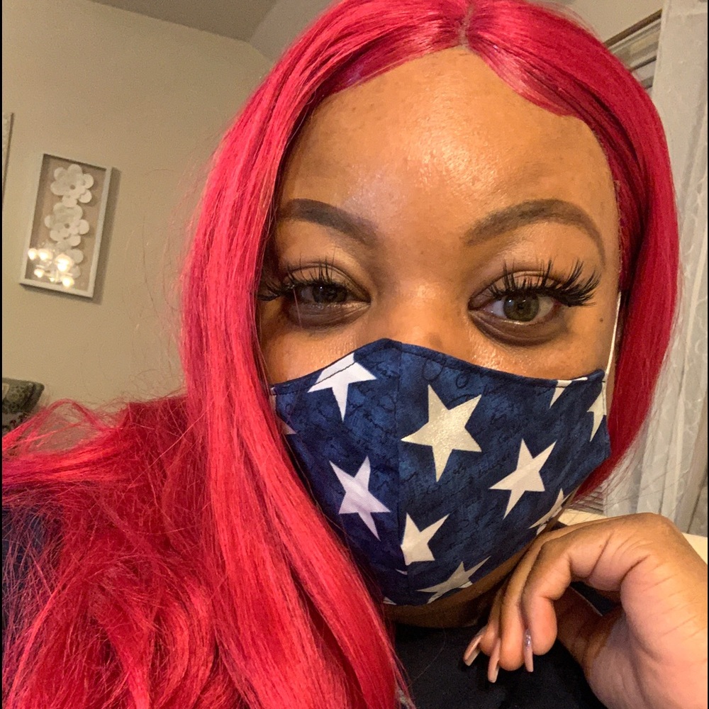 Hand Crafted Navy Blue Star Face Mask by Hand Crafted
